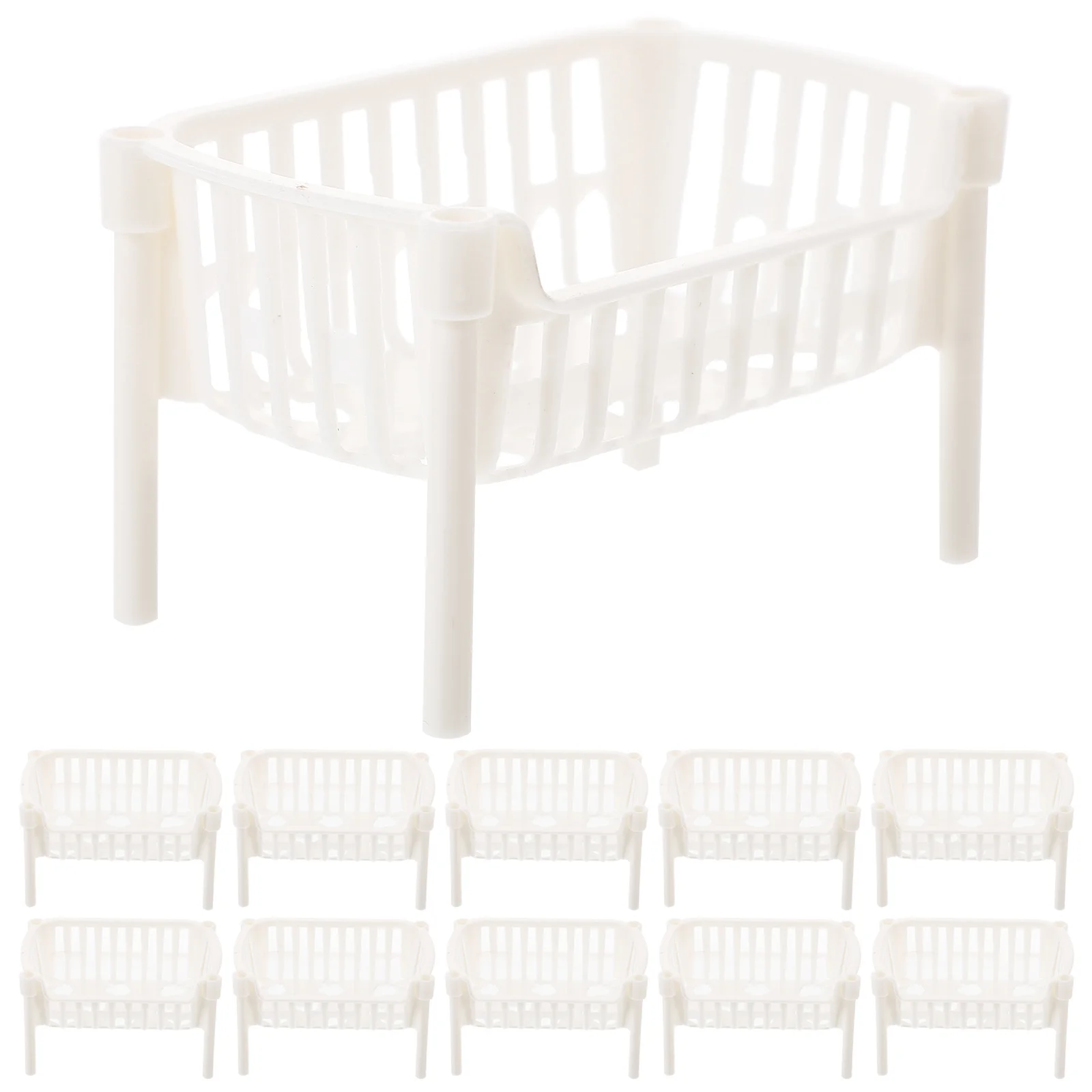 

10Pcs Miniature Shelf Fine Workmanship Mini Furniture Decorative Mini House Display Stand Accessories Miniature Furniture