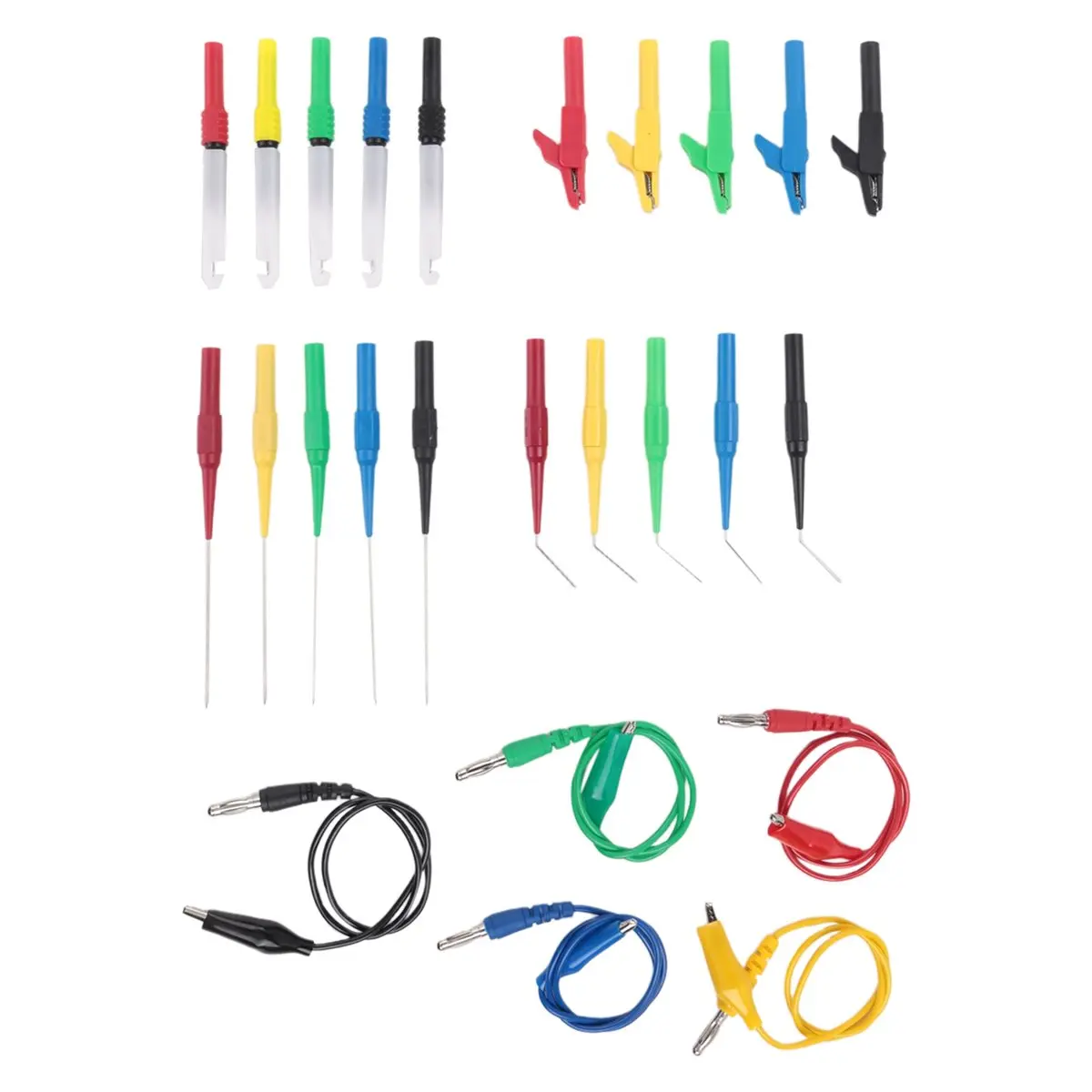 Power Tool Sets Digital Multimeter Test Lead Kit Alligator Clip to 4MM Banana Plug with Test Probe Back Probes Kit