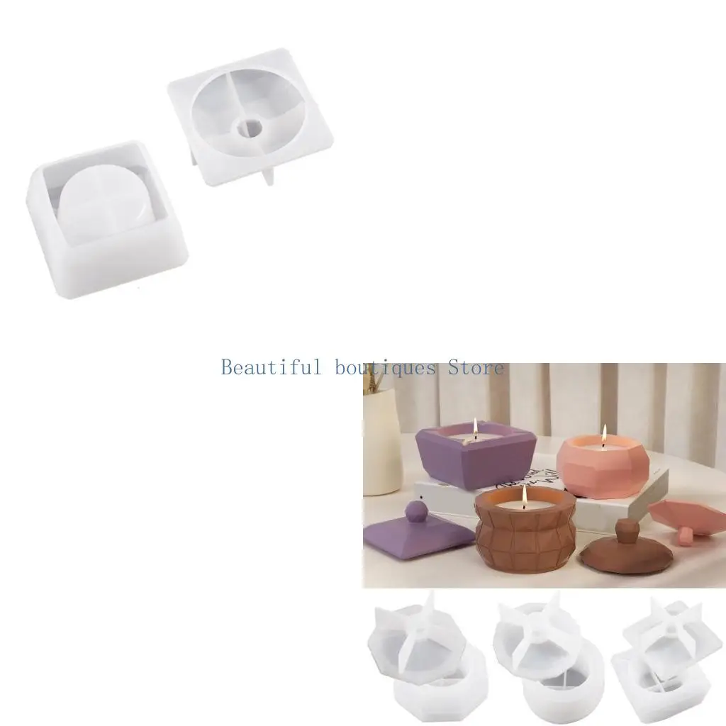 U4LF Plaster Cup Silicone Mold DIY Vase Storage Jar Cement Plaster Mould Decor