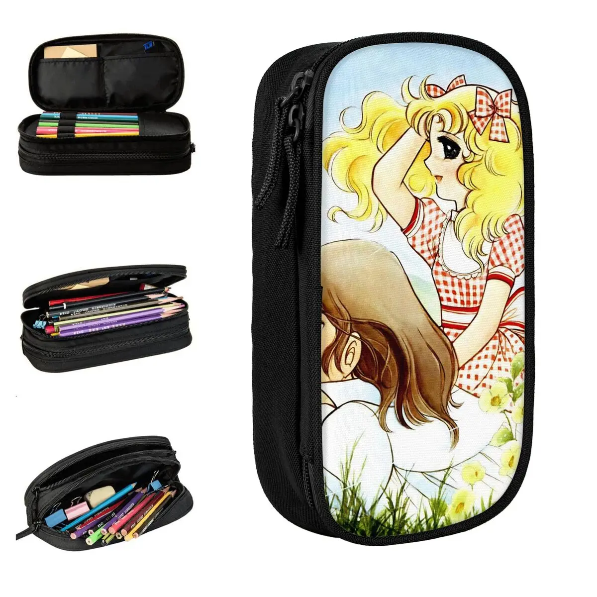 

Candy Candy Manga Pencil Case Pen Holder Bag Kids Big Capacity Office Gifts Pencilcases