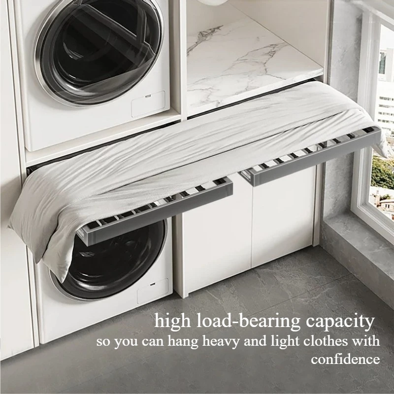 Invisible Drying Rack Wall Telescoping Indoor Drying Racks Slide Rail Clothes Storage Stand Aluminum Alloy Clothing Holder