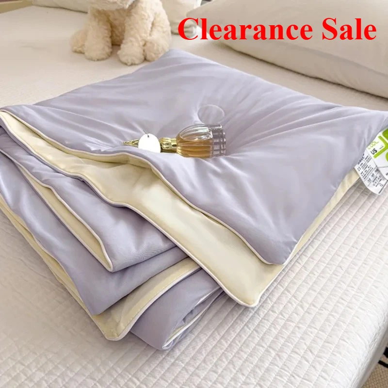 New summer solid color printing cool silk summer quilt summer cool quilt air conditioner quilt household machine washable