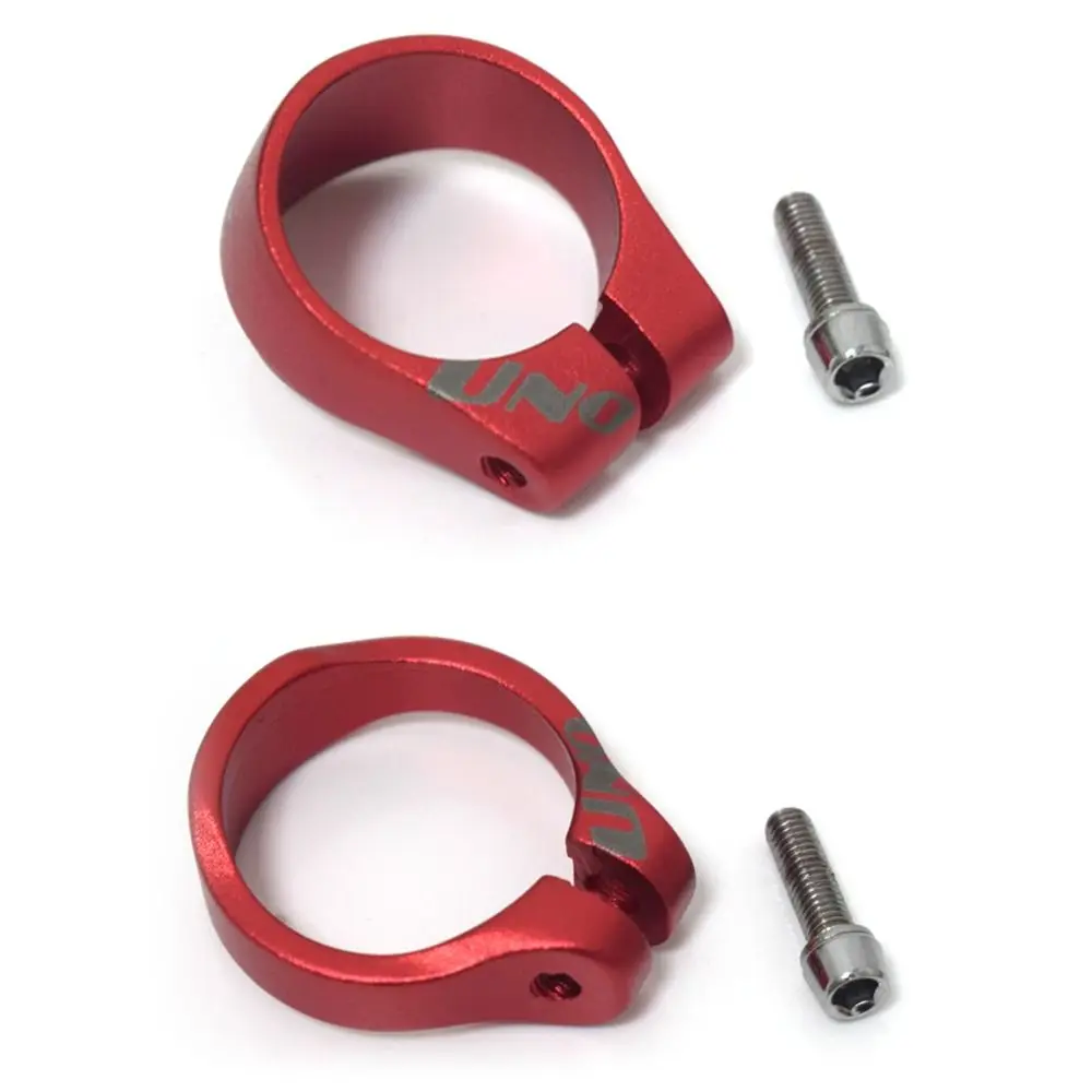 31.8mm/34.9mm Bicycle Seatpost Clamp Aluminum Alloy Cycling Accessories Seat Tube Clamp Black Red Bike Parts