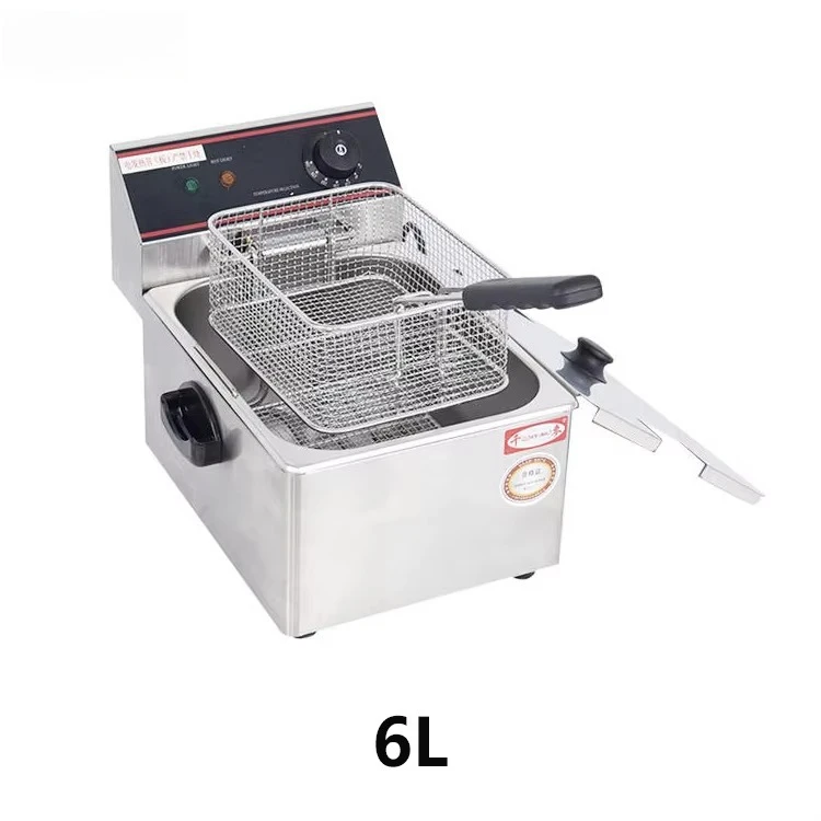 

Commercial 6 L Electric Stainless Steel Deep Oil Fryer For Snack
