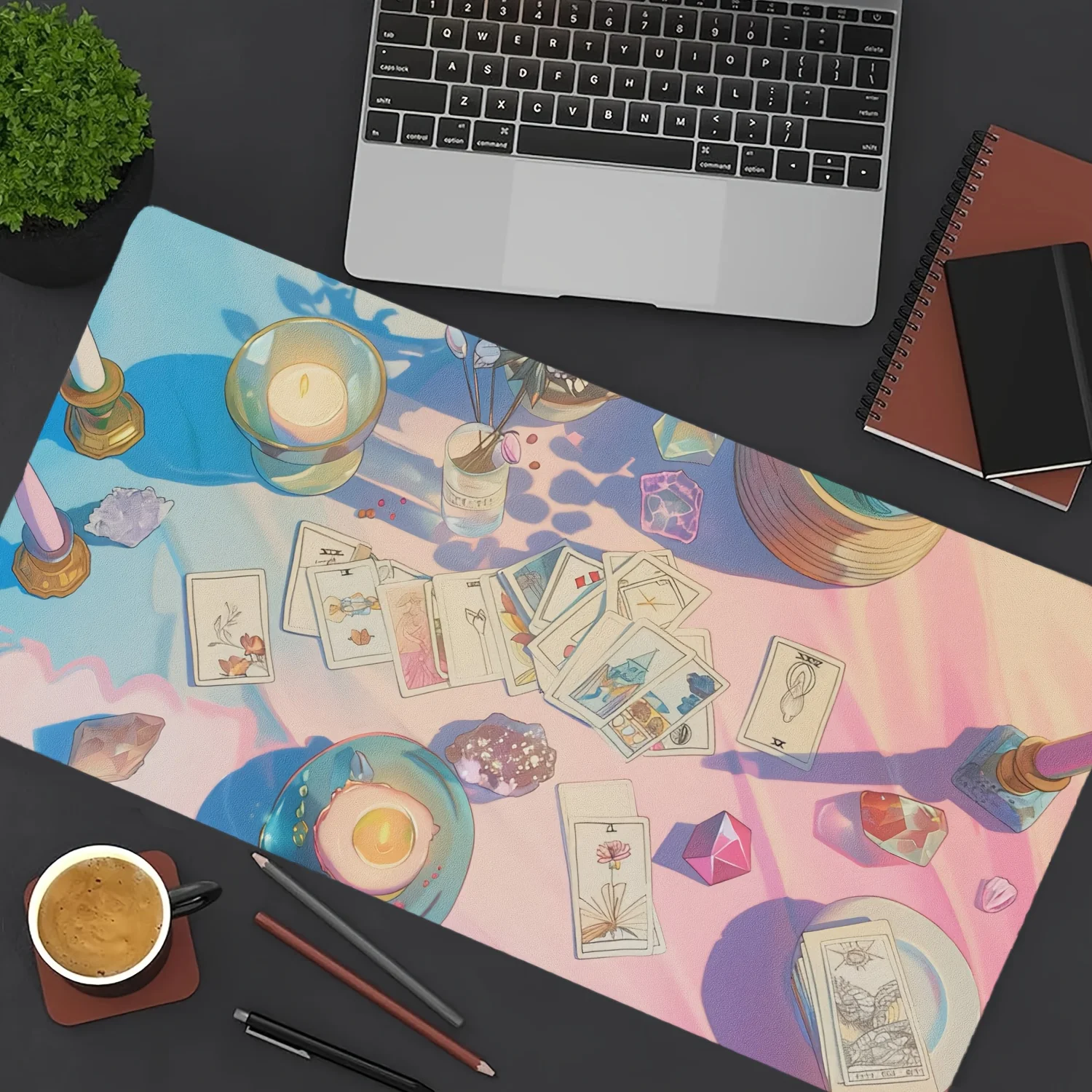 

Pink Witchy Pastel Pattern Mouse Pad Gaming Desk Mat Non-Slip Rubber Base Large Mouse Pad for PC Laptop Office Gaming Desk