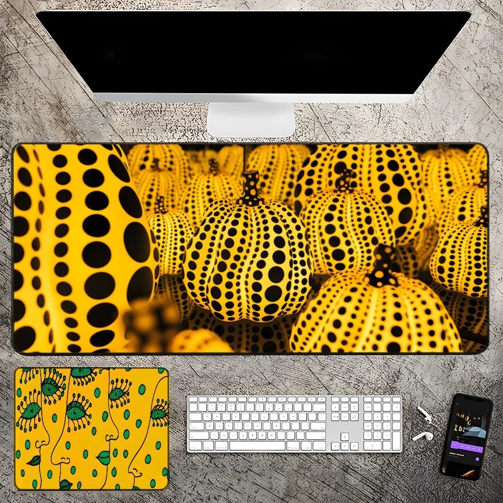 Pumpkin Yayoi Kusama Mouse Pad Gamer Mousepad Baby Bear Mouse Pad Large Mouse Mat Natural Rubber Desk Rug PC Desk Mats Design