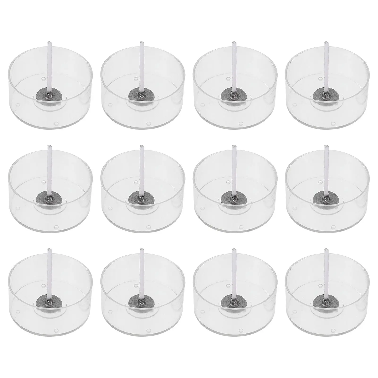 10Pcs Making Kit Tea Lights Candles Wick DIY Cotton Core Suite Plastic Tealight Cup Candlewick Container Tool