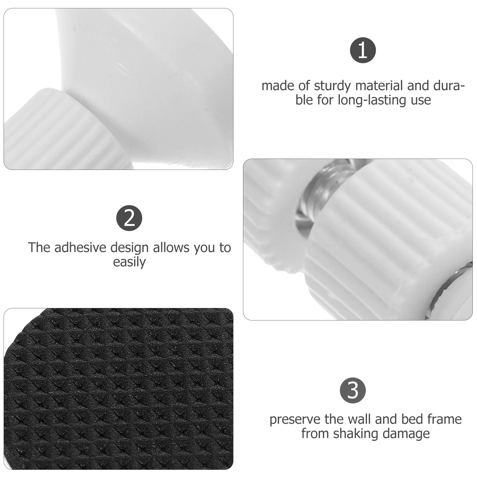 

2Pcs Threaded Bed Frame Anti Shake Tool Headboard Stoppers for Bed Sofa Cabinet Adjustable Noise Dampener Headboard Stoppers