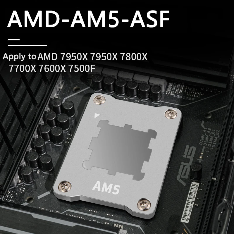 GPUHOLD الألومنيوم AM5 ASF وحدة المعالجة المركزية الانحناء مصحح الإطار تثبيت مشبك ل 7950X 7800X 7700X 7600X 7500F AMD مكافحة الانحناء قوس