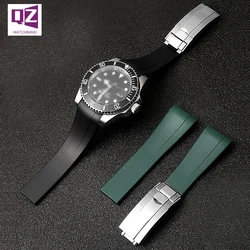 rubber Silicone Watchband 20mm 21mm For submariner DEEPSEA Oysterflex rolex-Strap Watches Band GMT bracelet watch