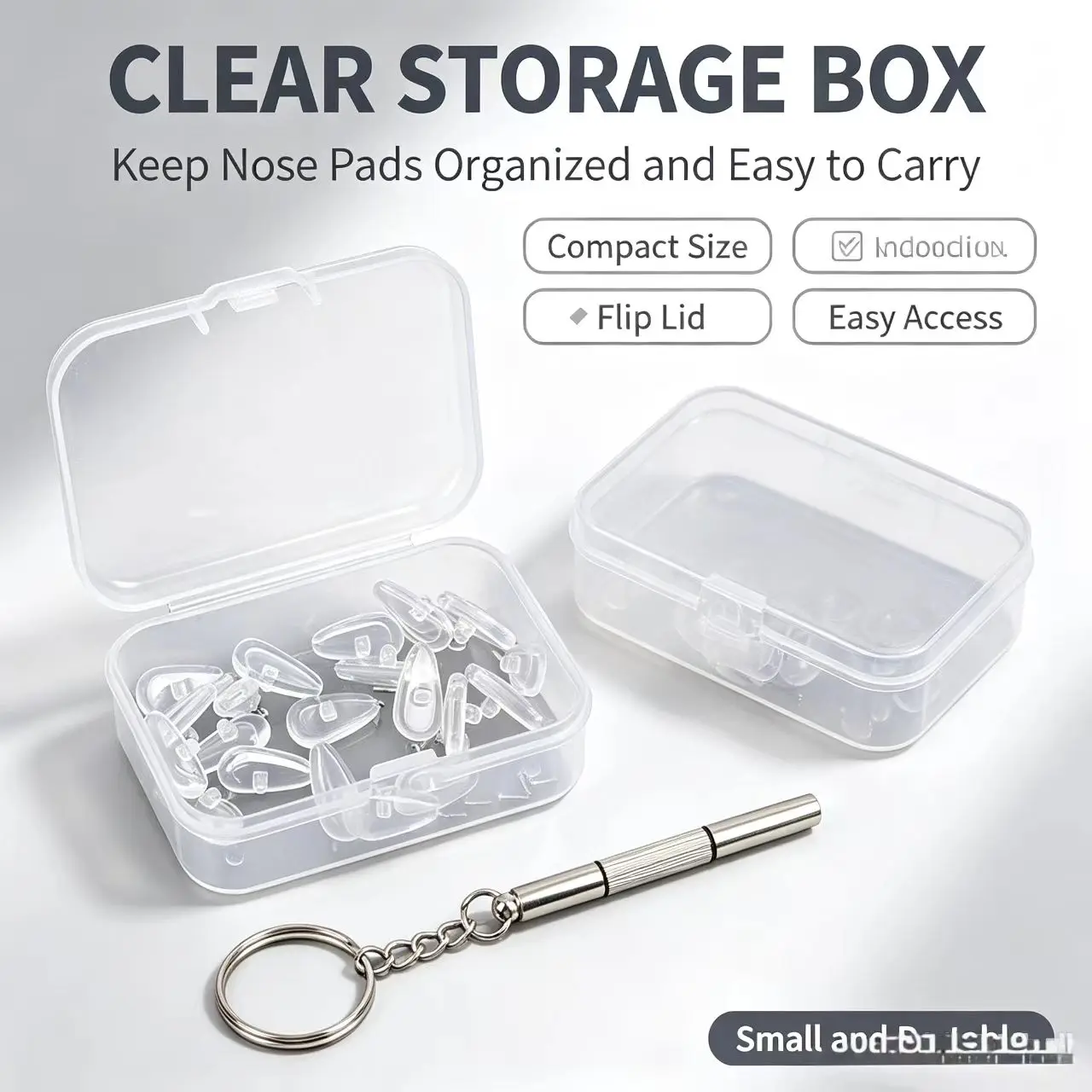 20pcs Glasses Nose Pad Accessory Box Silicone Nose Bridge Pad Pressure Reduction Anti-Slip Pressure Relief Nose Pad Eye Frame