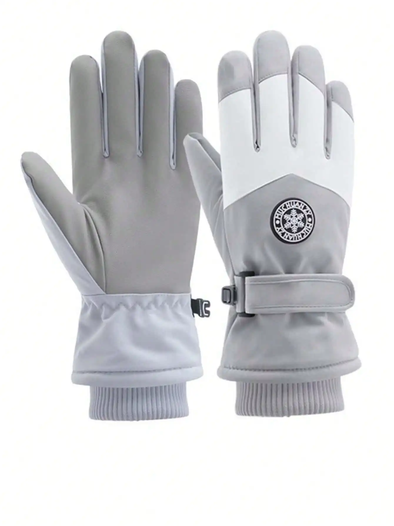 زوج واحد من القفازات الحرارية المقاومة للماء للنساء - تصميم شاشة لمس مقاومة للرياح مع معصم بسحاب، مثالي للدراجات النارية والتزلج والواي فاي #4