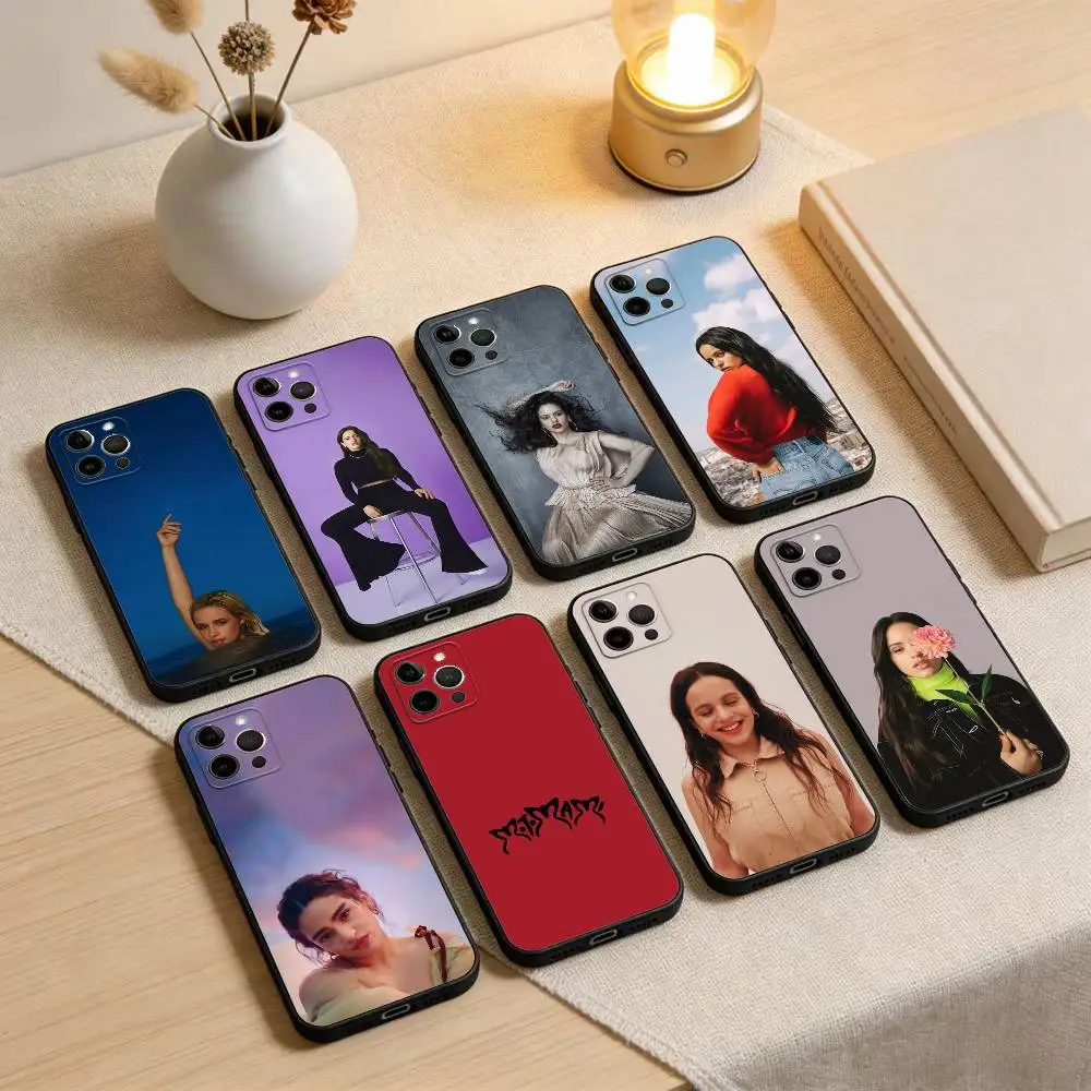 حافظة هاتف R-Rosalia-Singer-Motomami لهاتف iPhone 17,16,15,14,13,12,11 Plus,Pro Max,XS,غطاء أسود من السيليكون الناعم