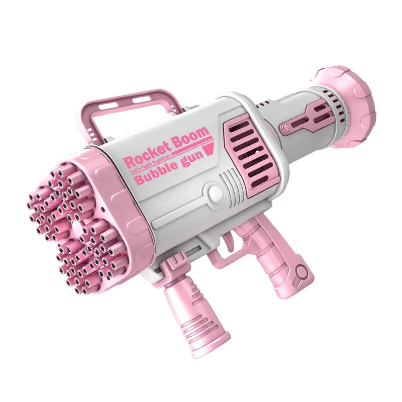 Bazooka net bulle rouge enfants tenant des pistolets jouets garçon 64 trous cool modélisation fille machine à bulles électrique