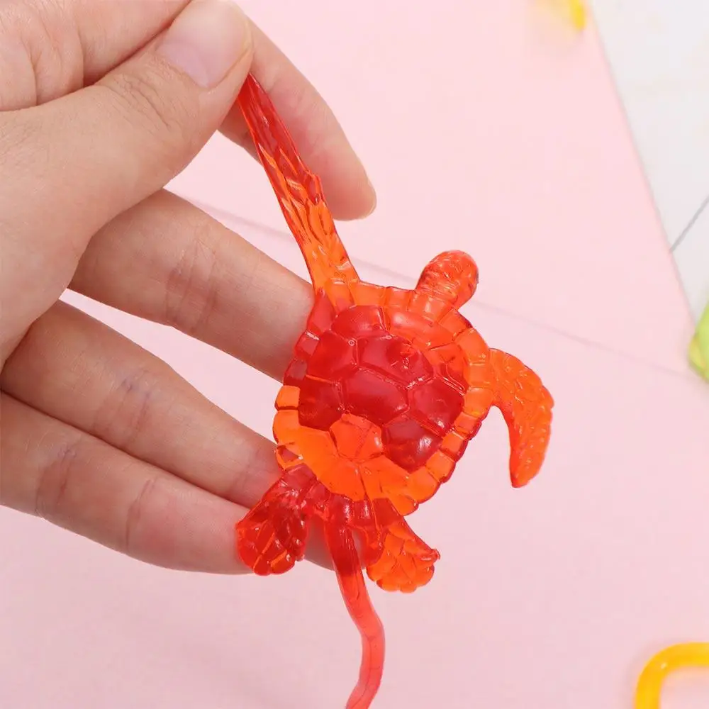 5pcs Ocean Animal giocattoli appiccicosi estensibili Gadget Toys Colorful limming Tricky Gag Toys Mini Plastic