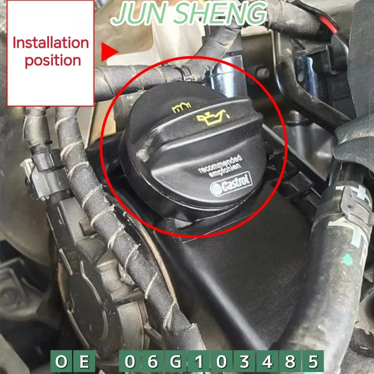 

Engine Oil Cap For Audi A4 Q5 A3 1.8TSI 2.0TSI VW Passat B8 Golf 7 MK7 Touran L EA888 3rd OEM 06G103485