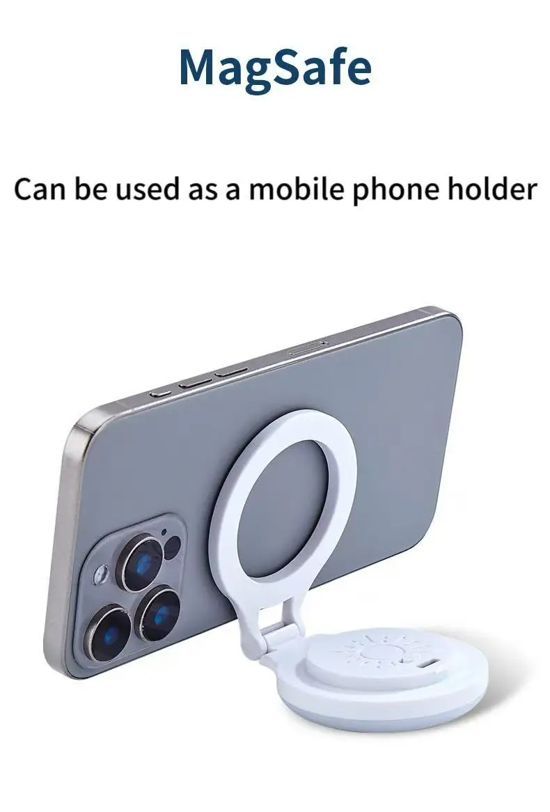 

New magsafe mobile phone magnetic fill light selfie beauty light mobile phone fill light portable mini mobile phone stand