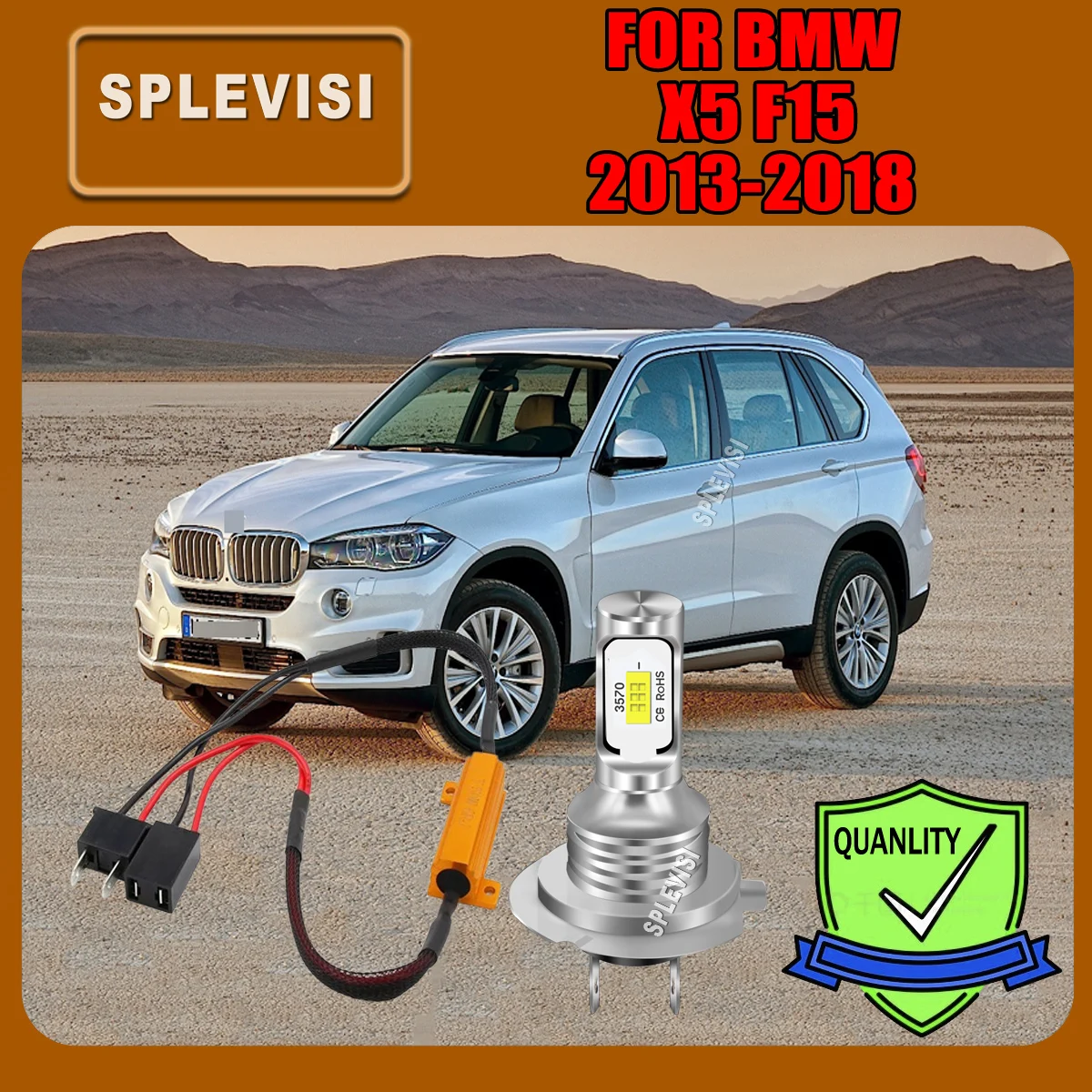 

LED Car Headlights Bulbs Lights 6000K Auto headlamp Conversion Resistors, 50W 6Ohm For BMW X5 F15 2013 2014 2015 2016 2017 2018