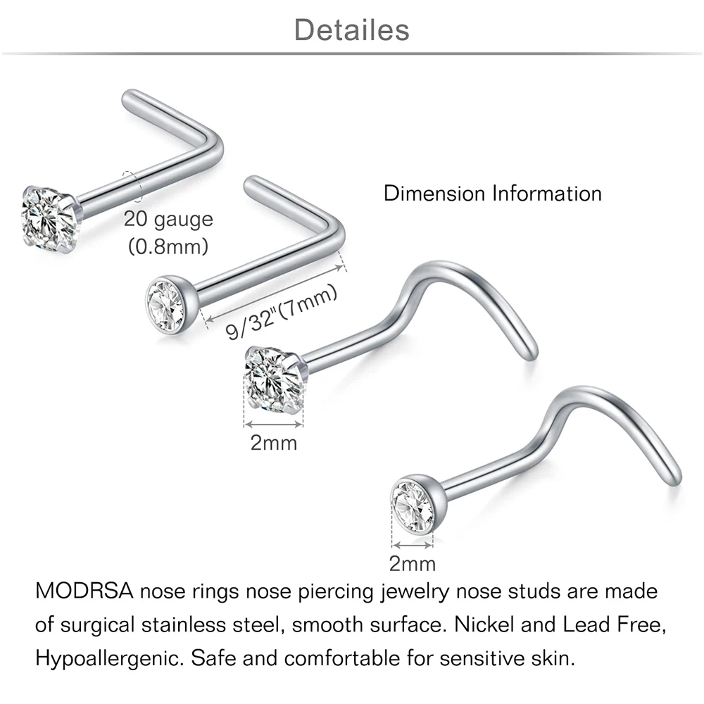 32Pcs/2pcs Hoop Surgical Stainless Steel Nose Rings Cheek Lip Studs Screw L Shaped Lip Piercing Jewelry for Women Silver Black