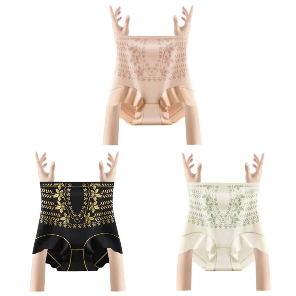 Послеродовой формирователь тела с высокой талией, хлопковые трусики с поясом в промежности, трусы с цветочным принтом, бесшовные трусы с подтяжкой живота