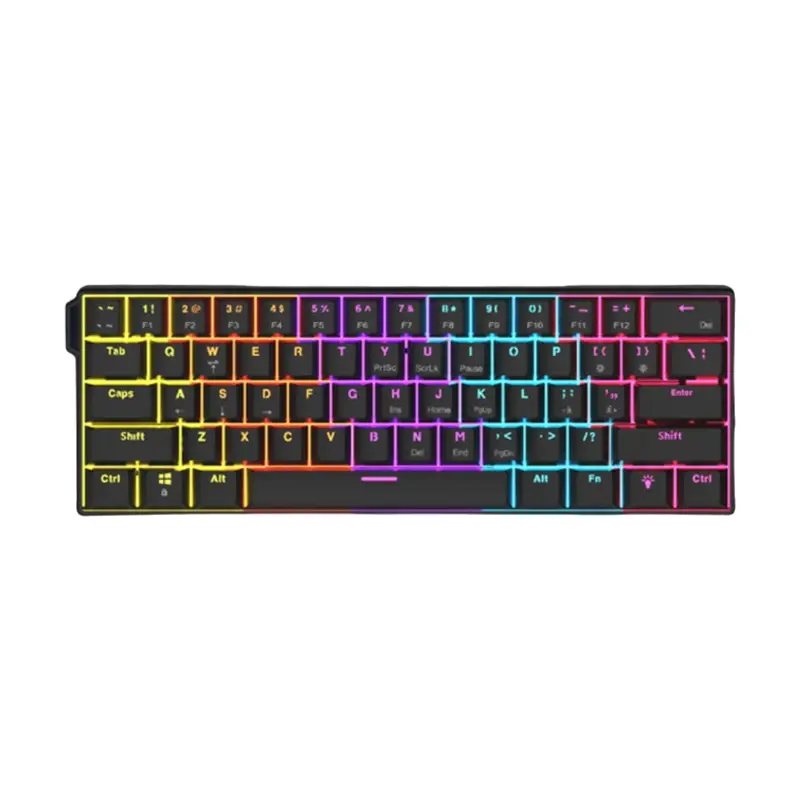 Ajazz nk61 teclado mecânico para jogos com fio 60% rgb hot-swappable 61 teclas interruptor vermelho mini teclado para gamer pc