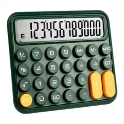 Mechanical Calculator 12-digit with Large LCD Display Convenient Precise Big Round Button Key Calculator