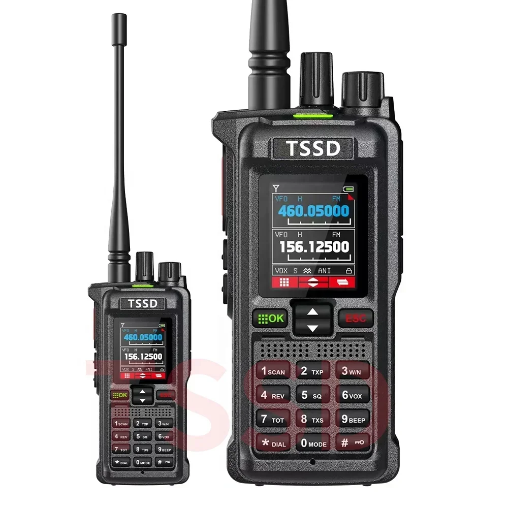 In stock TSSD 2025 New UV8000D 12W 5 Multi Band FM Radio Transmit Scanner Intelligent Noise Reduction One Click Crack Ht Walkie