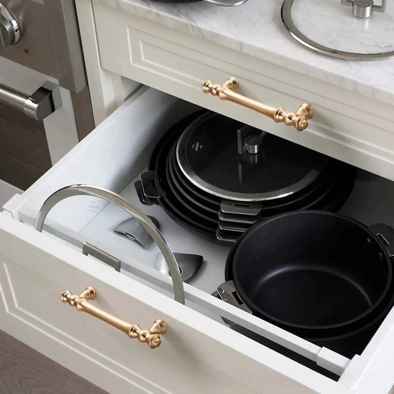 Modern minimalist light luxury gold cabinet door handles European American style for wardrobe drawer kitchen furniture