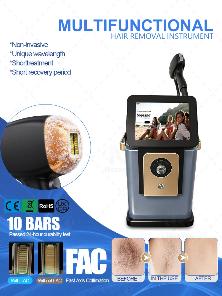 5‑Wavelength Diode Laser Machine 755/808/830/940/1064nm FAC Tech Ice Point Painless Hair Removal Tattoo Removal Salon Device