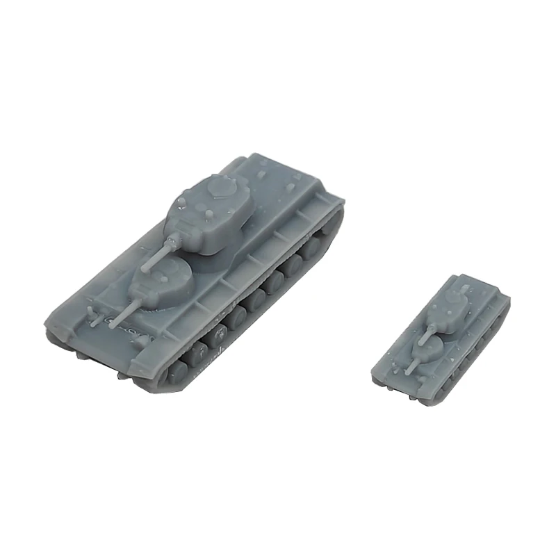 5PCS 1/700 1/350 Scale SMK Double Turret Heavy Tank DIY Toys Length 1.25/2.5cm Soviet Military Tanks Resin Model for Collection