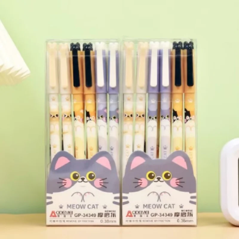

36pcs/lot Kawaii Cat Erasable Gel Pen Cute 0.5mm Blue/Black Ink Signature Pens School Writing Supplies