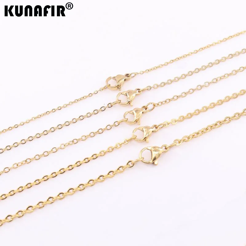 Golden color Hammered flat Cross chains Necklace Stainless steel Fashion Jewelry Man Male 1.2mm-2.4mm ZX427DG ZX121DG