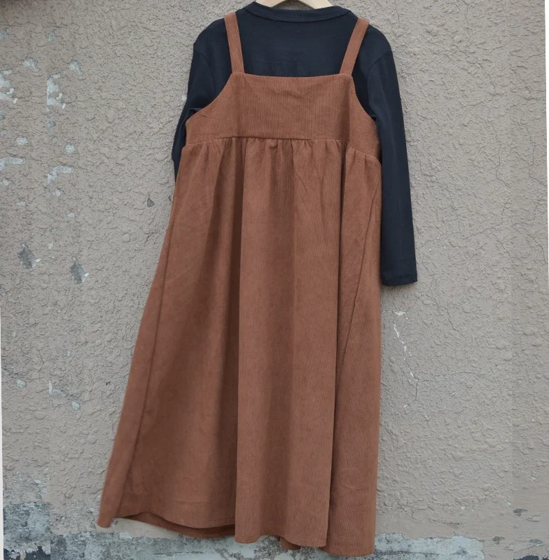 2 To 18 Years , New 2024 Autumn Spring Girls Dresses Corduroy Party Clothing Children Sleeveless Dress Fashionable Kids Cotton C