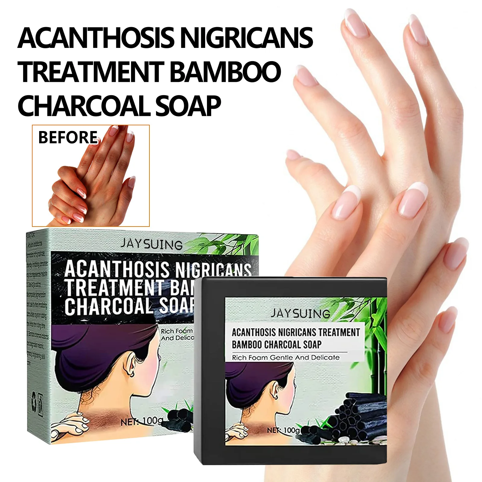 Underarm Whitening Soap for Deep Cleaning Repairing Skin Darkness Black Thorny Skin Moisturizing Whitening Beautifying Skin Soap