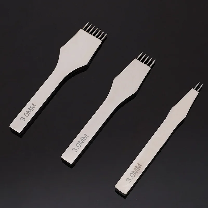 Leather Craft Round Hole Pricking Iron Stitching Tools Leather Chisel Stitching Punch 3/5mm Spacing Dropship