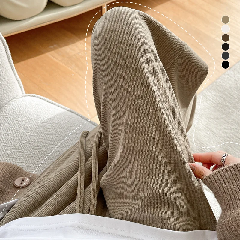 

Широкие брюки для выступлений, женская летняя эластичная атласная пляжная одежда, быстросохнущая спортивная одежда для бега в полоску, струящиеся завязки OL