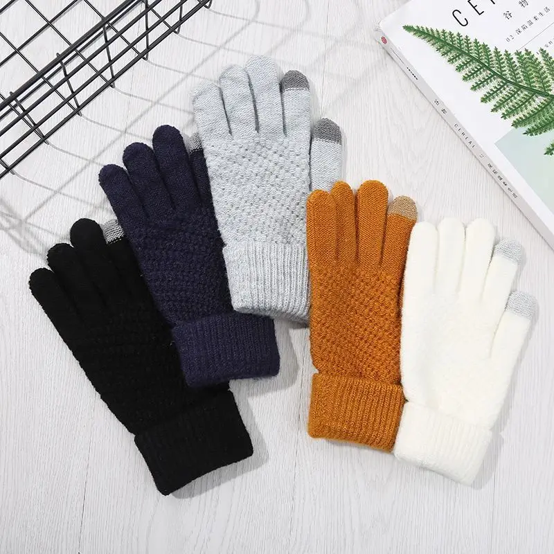 Cycling Touch Screen Gloves Female Winter Cute Student Cycling Warm And Cold Korean Version Thick Winter Cotton Gloves