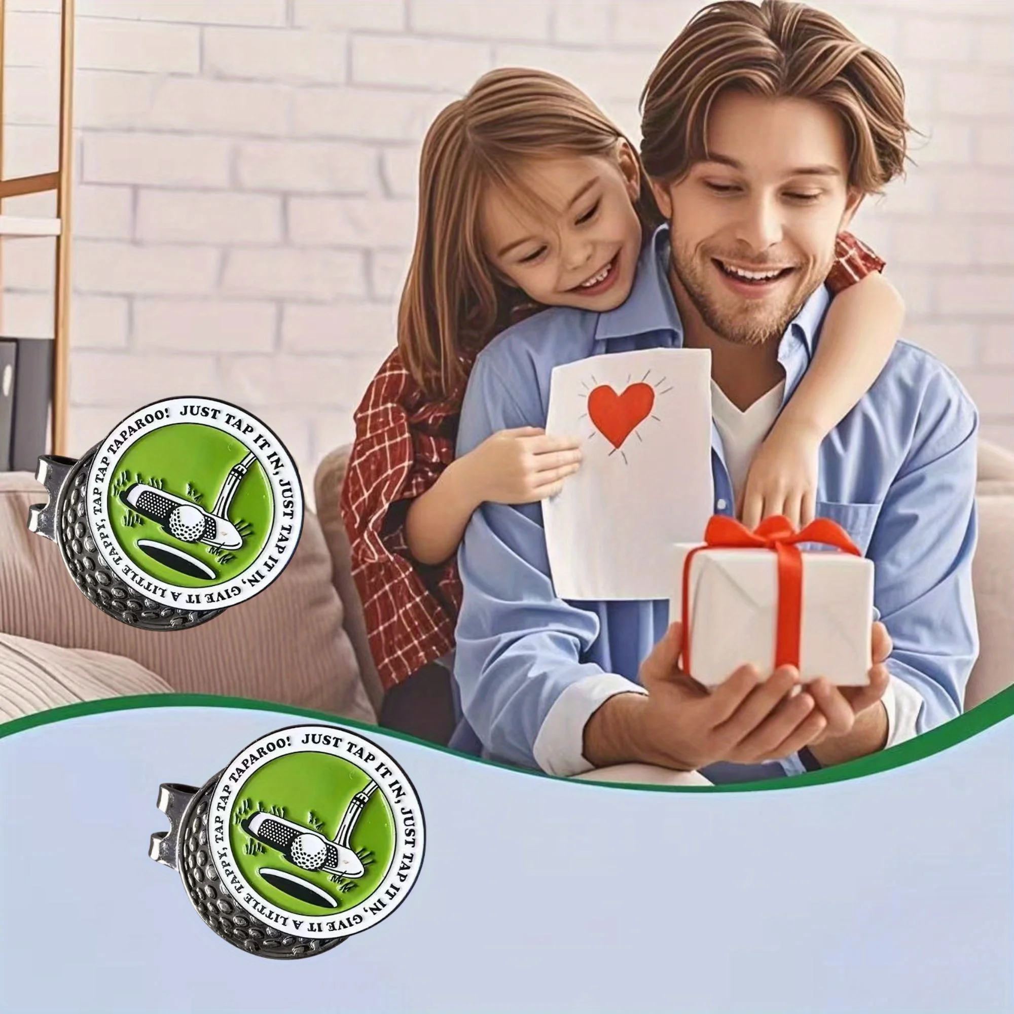 2 Stück grüne Golfballmarker aus Eisen, 2 Stück langlebige Golfballmarker aus grünem Eisen mit starkem magnetischem Hutclip, praktische Hutklammern