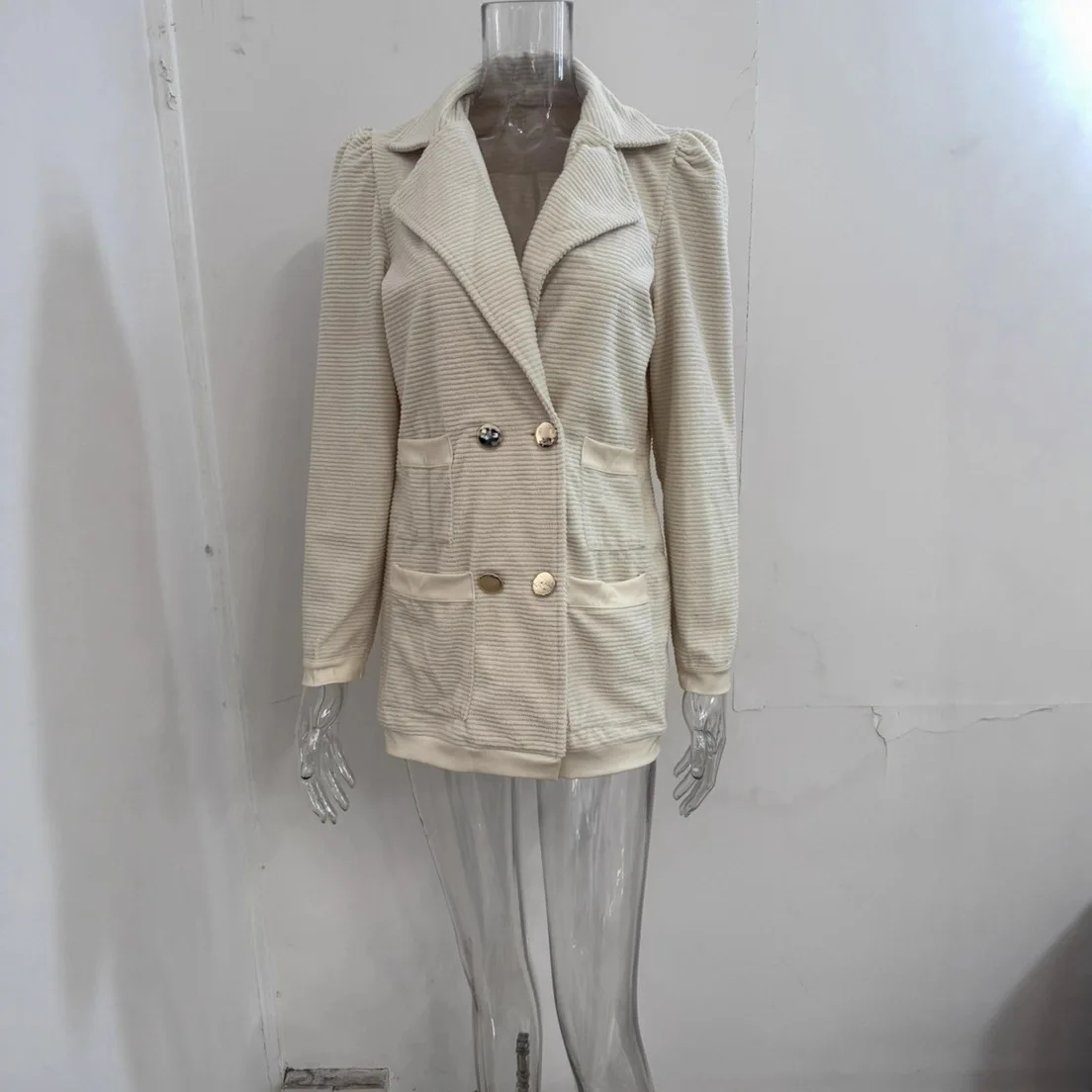 Autumn Winter Long Sleeve Blazer Jacket Women's Casual Commuter Outerwear