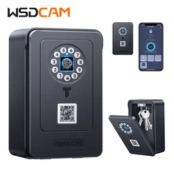 Wsdcam Smart Key Lock Box Naścienny zamek do przechowywania hasła Pudełko antykradzieżowe Hasło odcisku palca Odblokowanie na zewnątrz