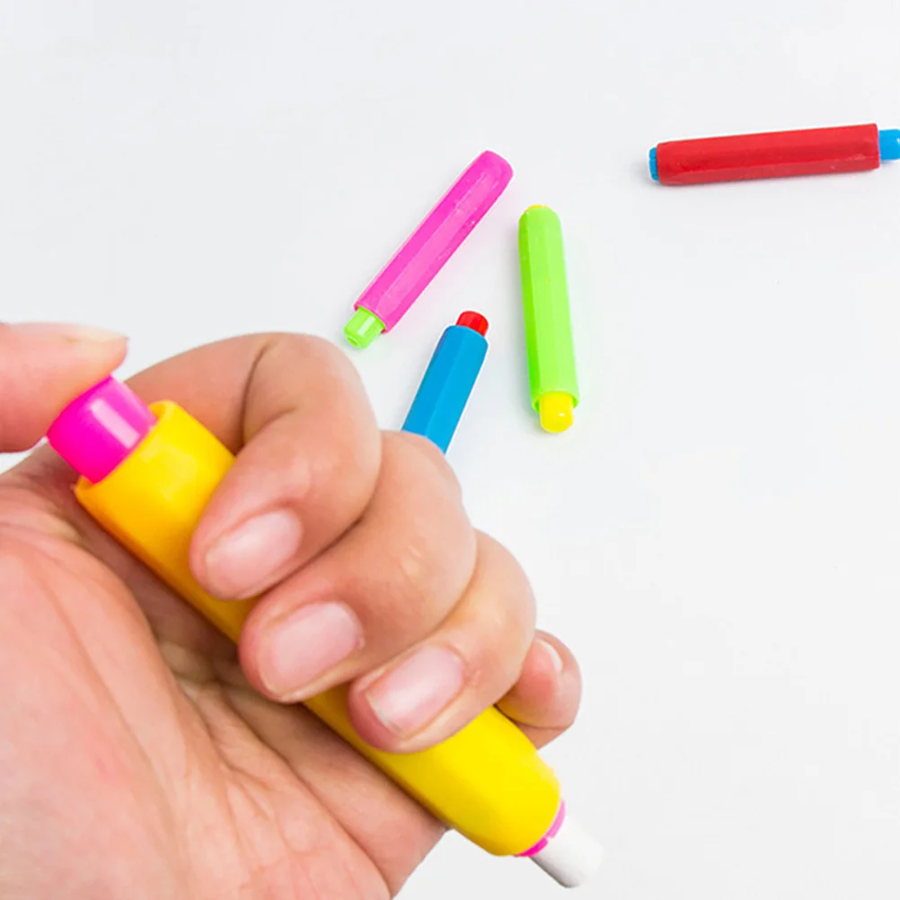 

25 шт., держатель для мела, пластиковая крышка для мела, красочный дизайн, материал PP, сохраняет руки в офисе