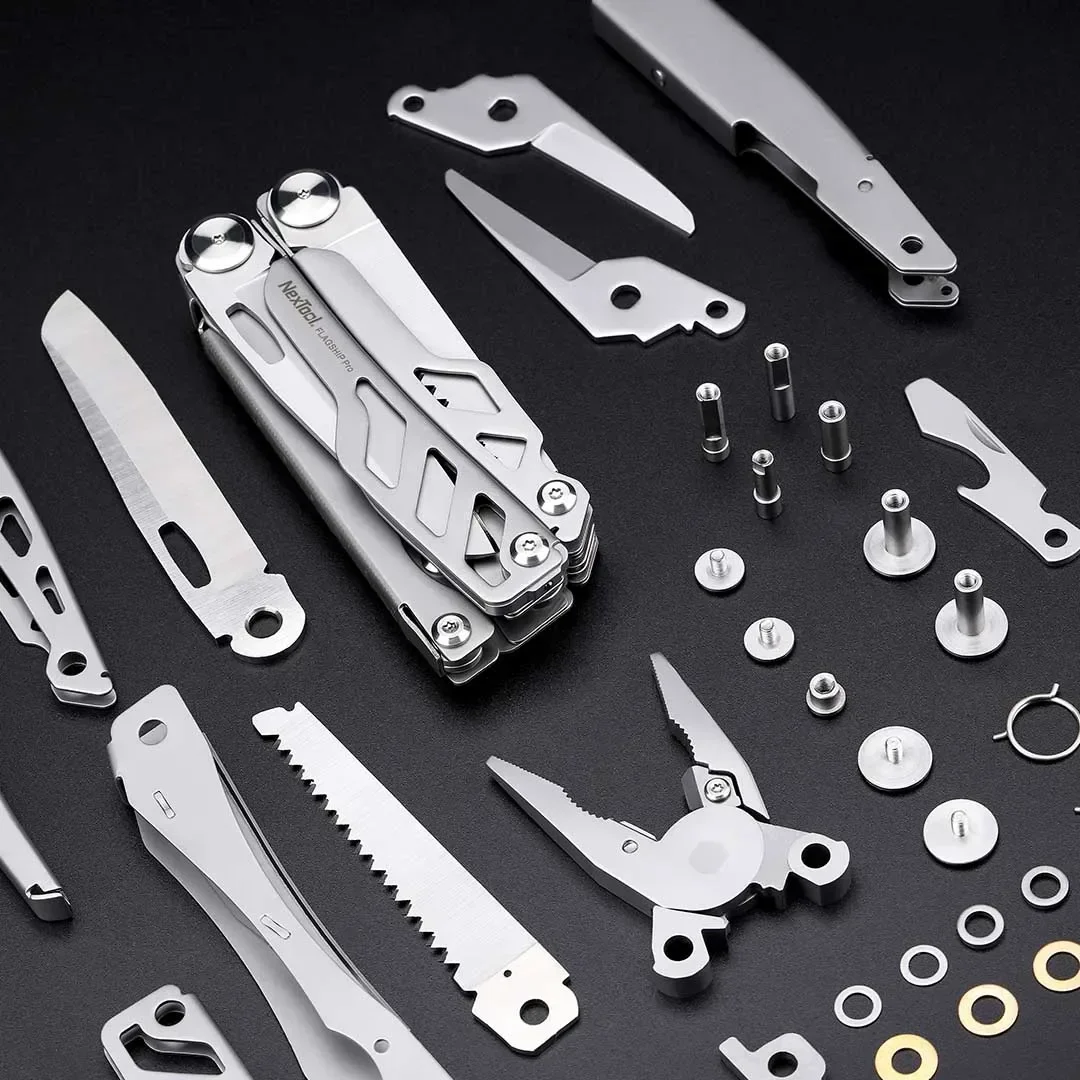 Imagem -06 - Nextool Flagship Pro Multitool 16 em Ferramenta Multifuncional Alicate Dobrável Tesoura Grande Equipamento ao ar Livre Edc Mais Novo 2024