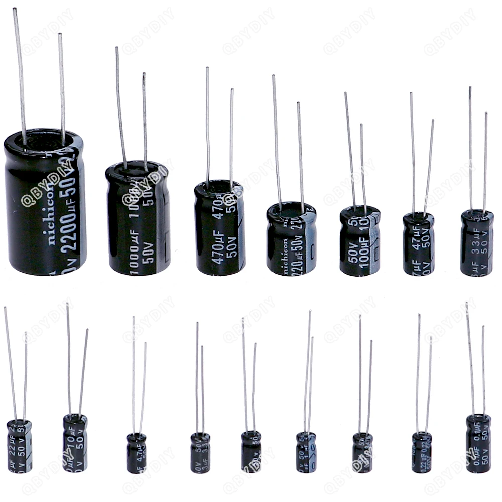 Kit assortimento condensatori elettrolitici 16V 25V 35V 50V 1uf 2.2uF 3.3uF 4.7uF 10uF 22uF 33uF 47uF 100uF 220uF 330uF 470uF 1000uF