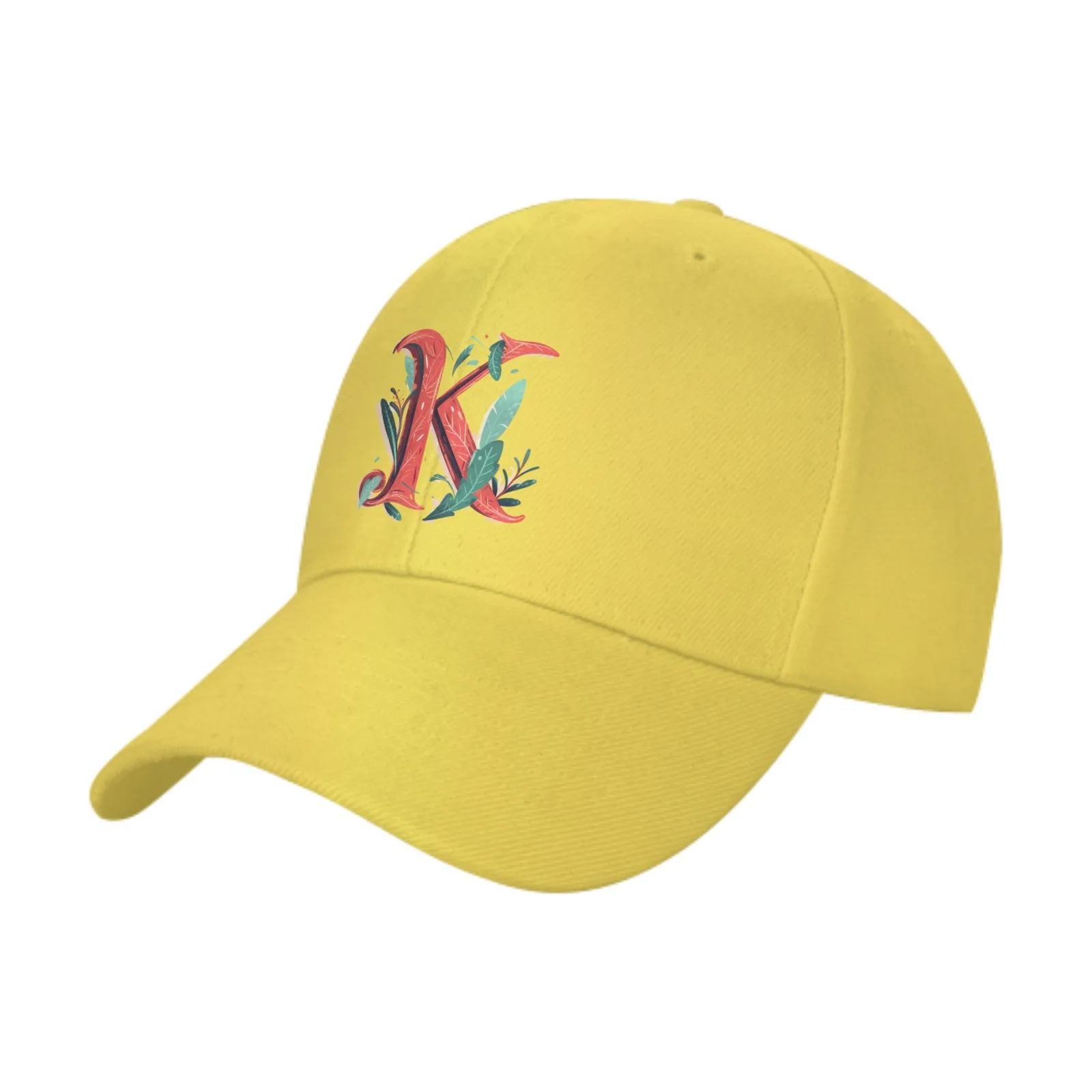 Red K Plant Leaf Adult Baseball Cap Outdoor Sports Women's Basketball Hat Sunscreen Leisure Caps For Men