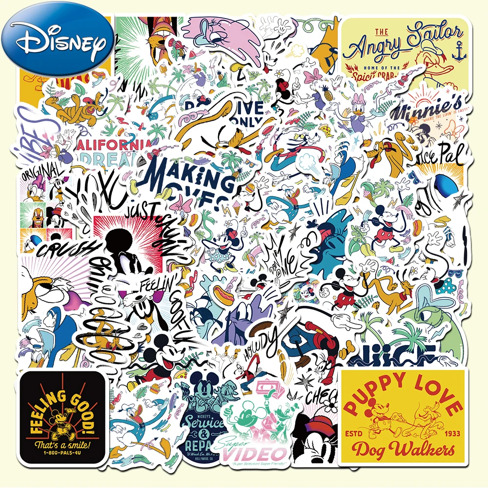 

10/30/50pcs Disney Classic Anime Mickey Mouse Stickers Cute Cartoon Grafftit Decals Laptop Luggage Phone Sticker Fun for Kid Toy