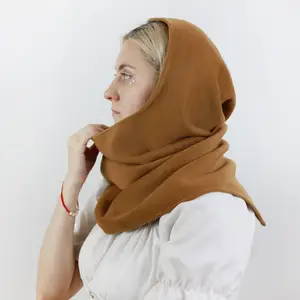 Brown Hood Unisex, Raw Silk Cowl Scarf, store Cowl Shrug men, Cowl Hood, Festival Gypsy Rave, Convertible Scarf, Hooded Scarf, Dune cosplay