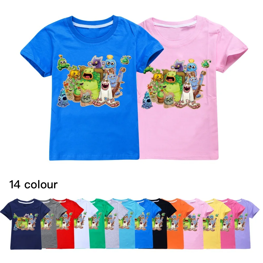 Game My Singing Monsters Kids T-shirt Cartoon Tops Pullover Cotton Children Summer O-neck Tshirts  Boys Girls Kawaii Graphic Tee