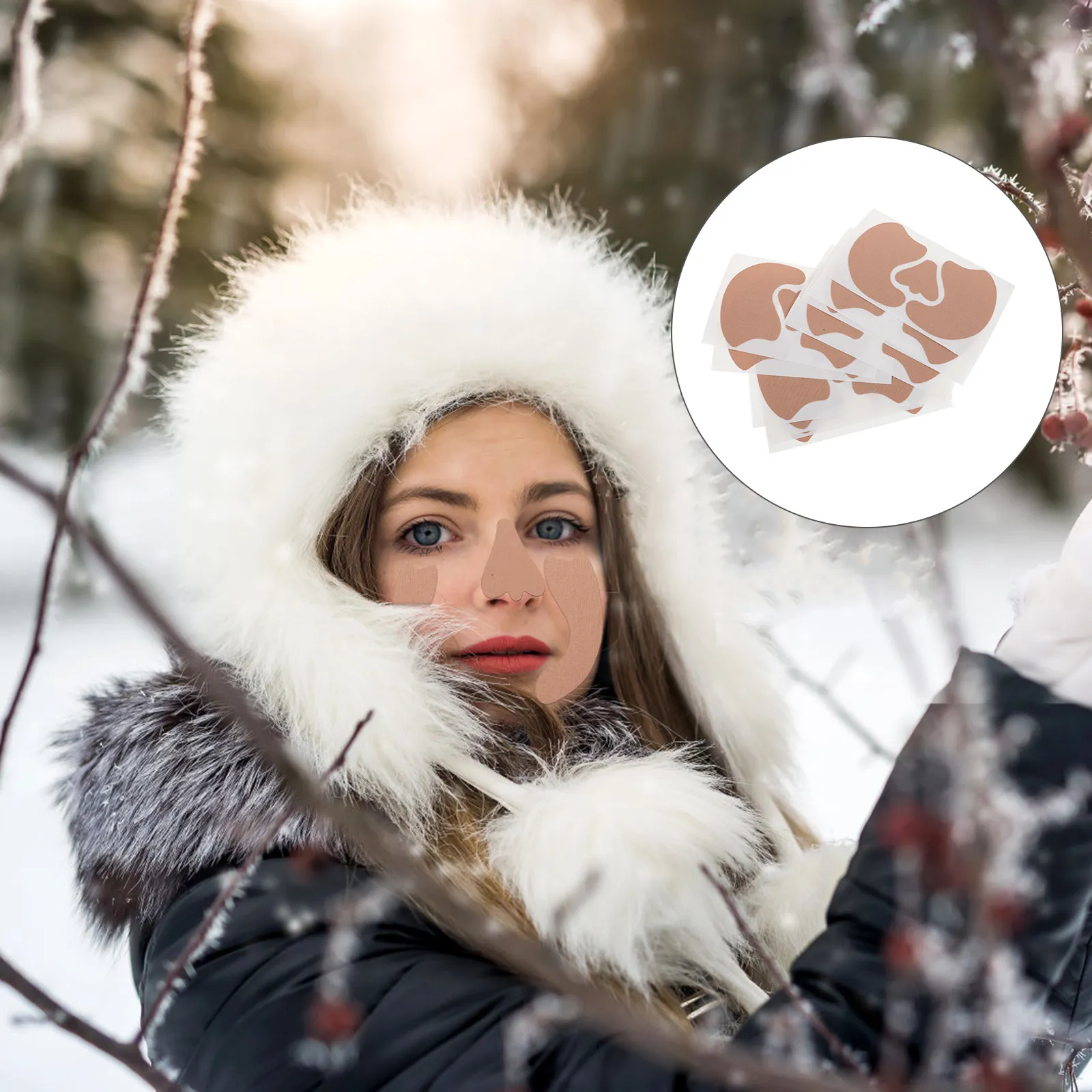 

10Pcs Breathable Nose Protector for Winter Sports Waterproof Anti-Freeze Facial Patch Shield for Skiing Mountaineering Cycling