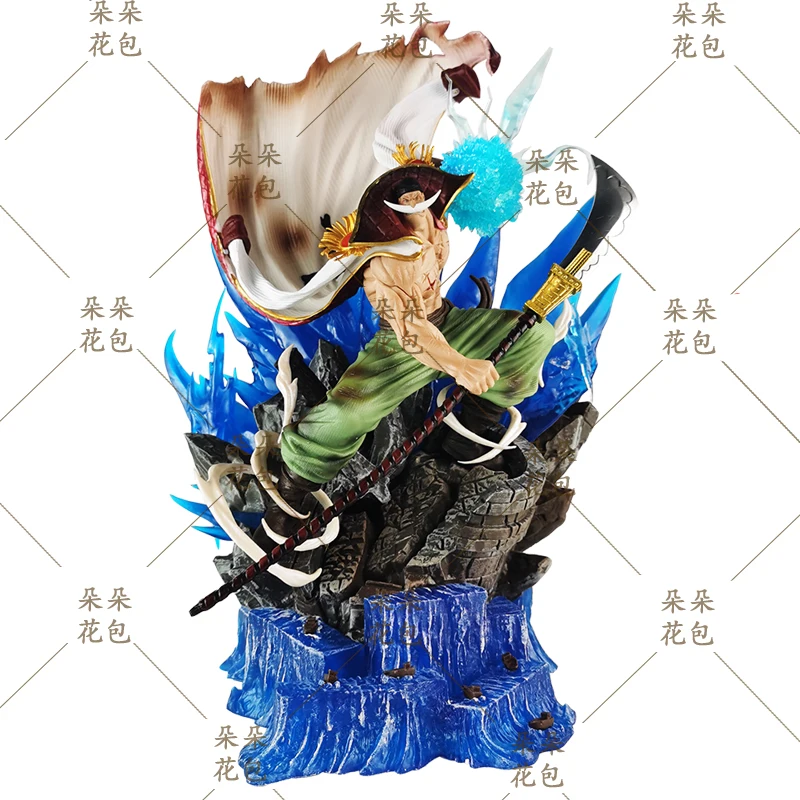 38 سنتيمتر قطعة واحدة أنيمي إدوارد نيوجيت الشكل الأبيض اللحية القراصنة الشهيرة البحرية معركة المشهد تنبعث ضوء بولي كلوريد الفينيل نموذج سطح المكتب هدية لعبة #6