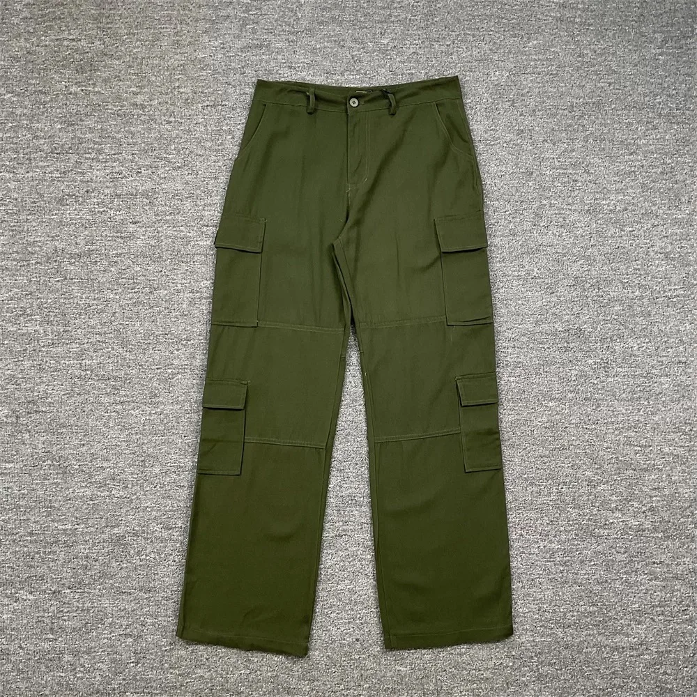 Moda camuflagem calças de trabalho soltas perna reta casual calças compridas para homens e mulheres vários kets algodão confortável
